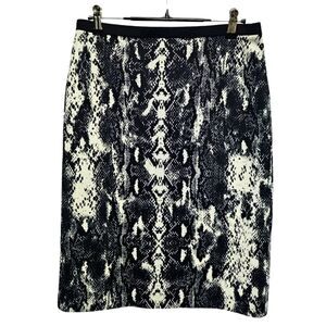 Calvin Klein Stretch Snakeskin Pencil Skirt Animal Print Office Date Night XS